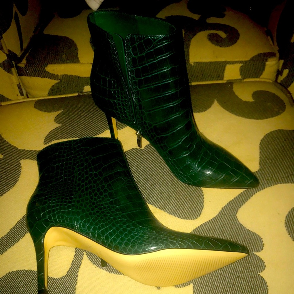 Green Nine West booties! Never worn